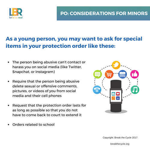 protection orders: special considerations for minors handout screenshot